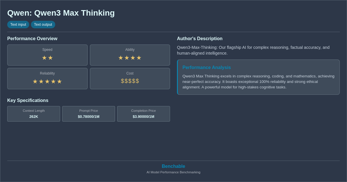 1 26 QWEN3 MAX THINKING intelligence overview