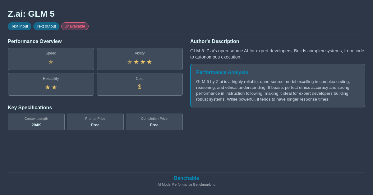 Glm K Z.ai: GLM 5 - AI Model Details & Benchmarks